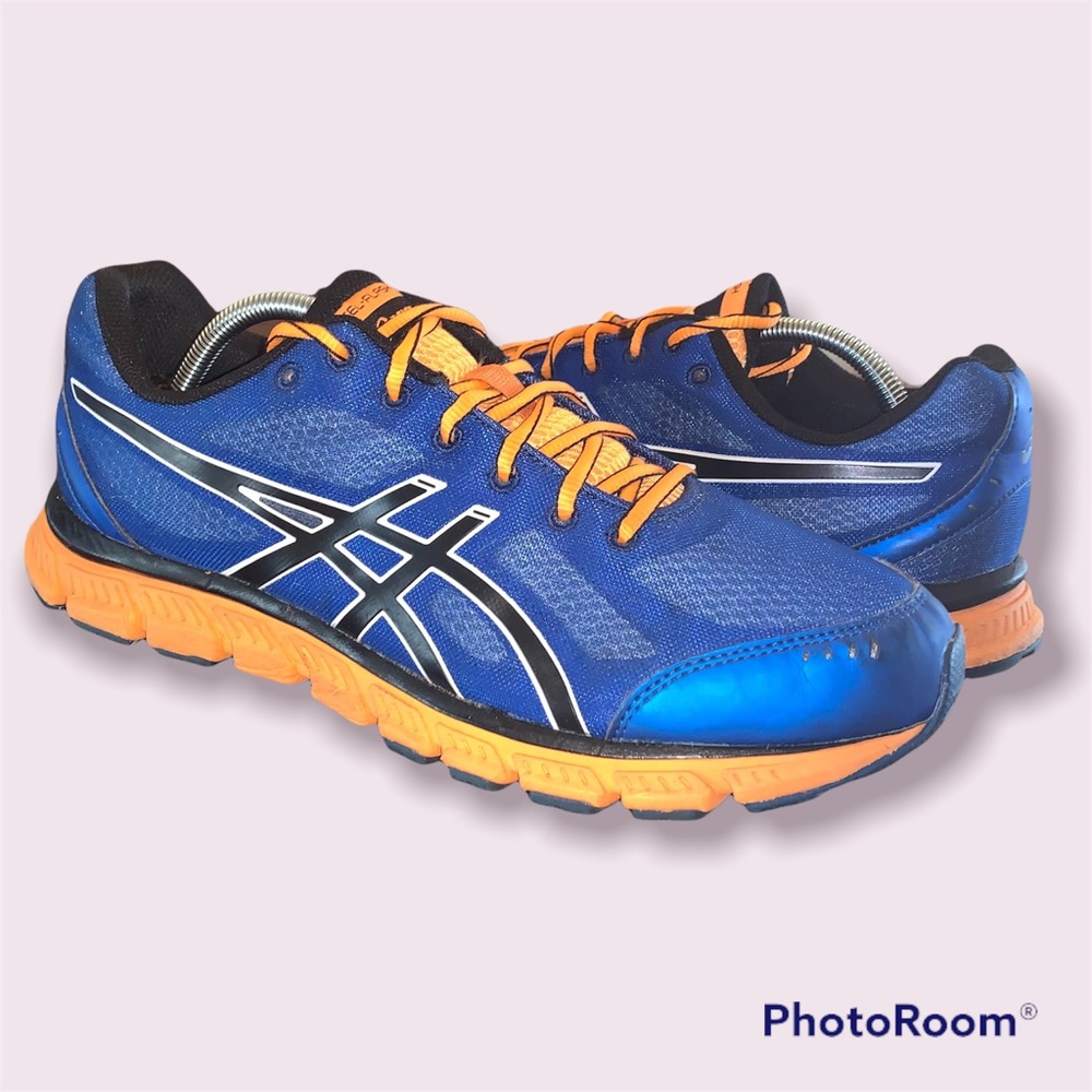 Mens Asics Gel Flash Running Shoes Sz 11.5 M  T2J0N Blue Orange Athletic Run
